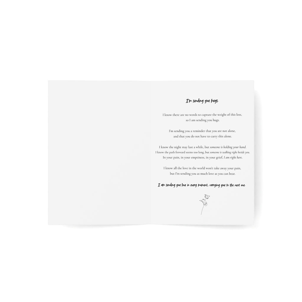 Grief Card | Sending You Hugs | Greeting Cards (1, 10, 30, and 50pcs)