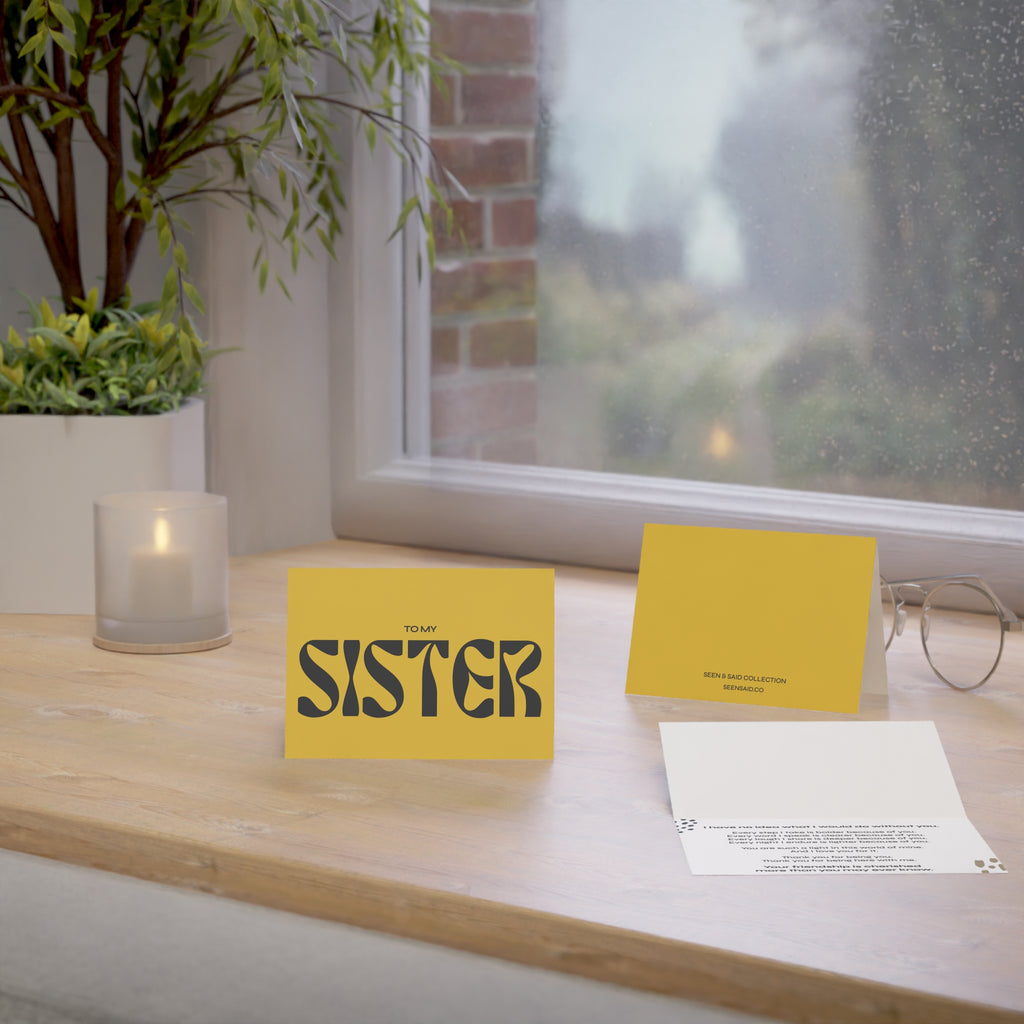 To My Sister (Gold)  | Greeting Cards (1, 10, 30, and 50pcs)