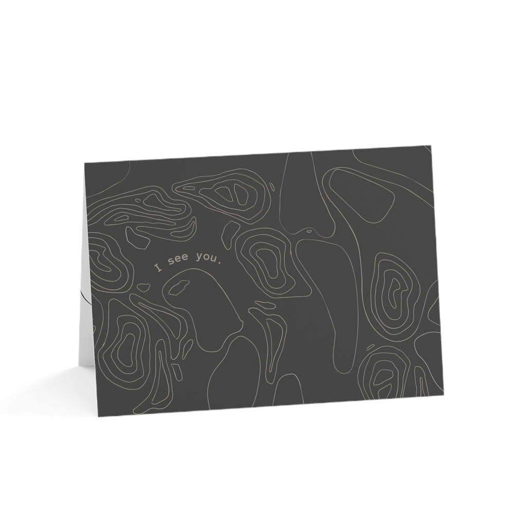 I See You, Care Card (Black) | Greeting Cards (1, 10, 30, and 50pcs)