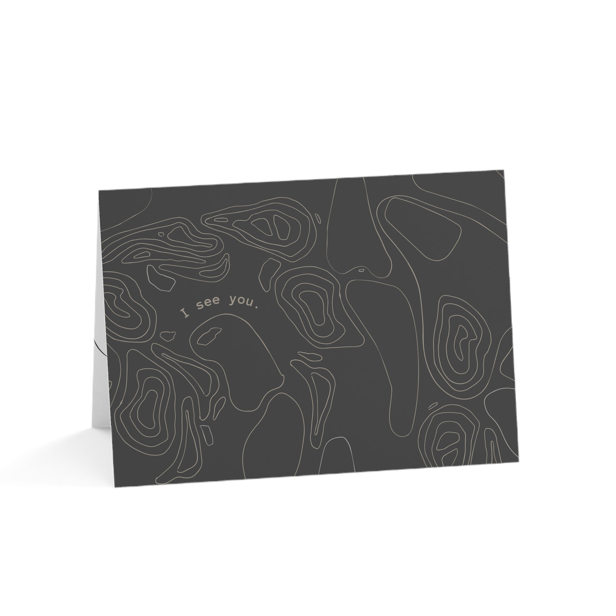 I See You, Care Card (Black) | Greeting Cards (1, 10, 30, and 50pcs)