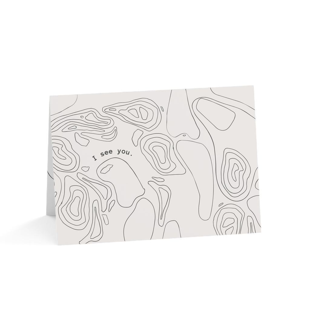 I See You, Care Card (Beige) | Greeting Cards (1, 10, 30, and 50pcs)