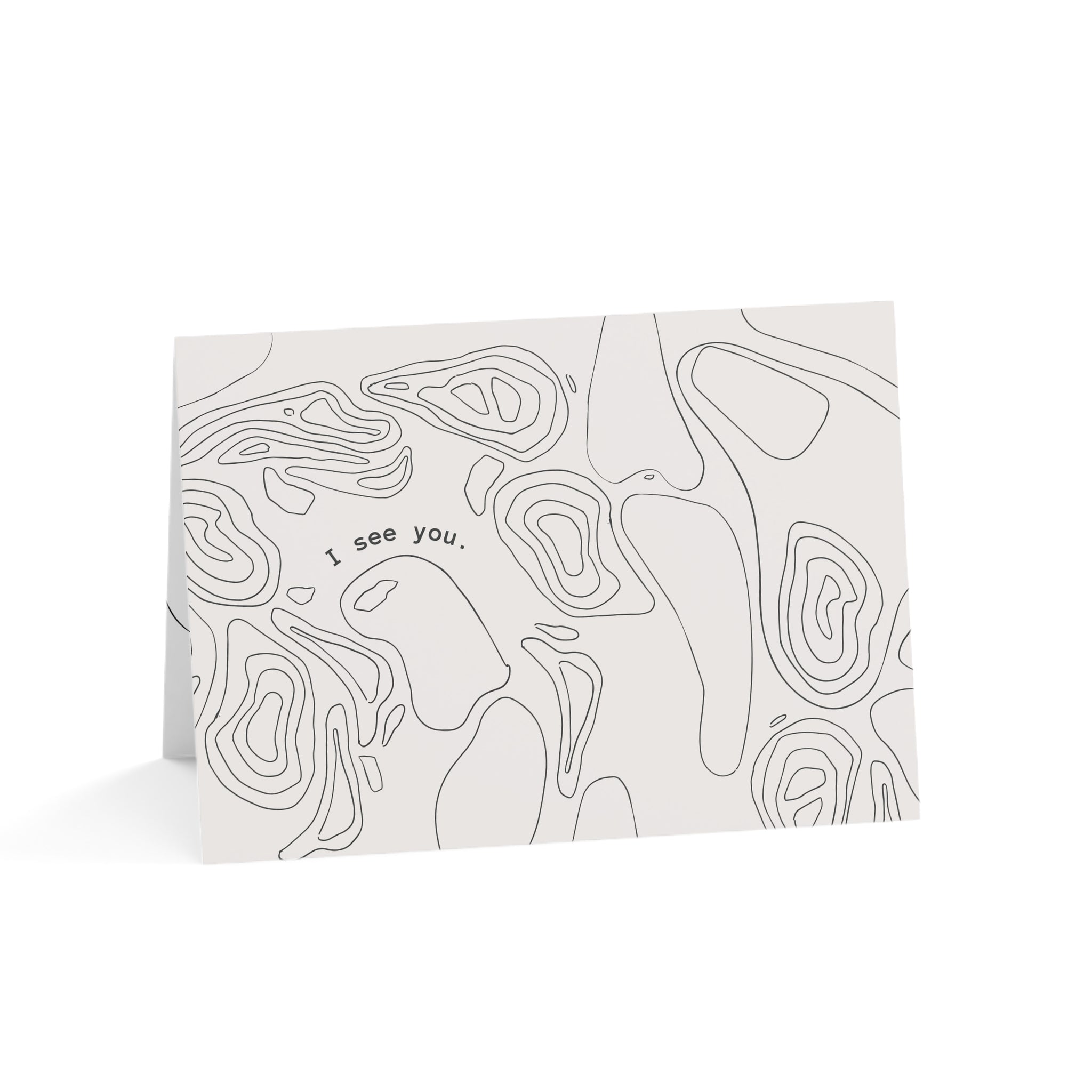 I See You, Care Card (Beige) | Greeting Cards (1, 10, 30, and 50pcs)