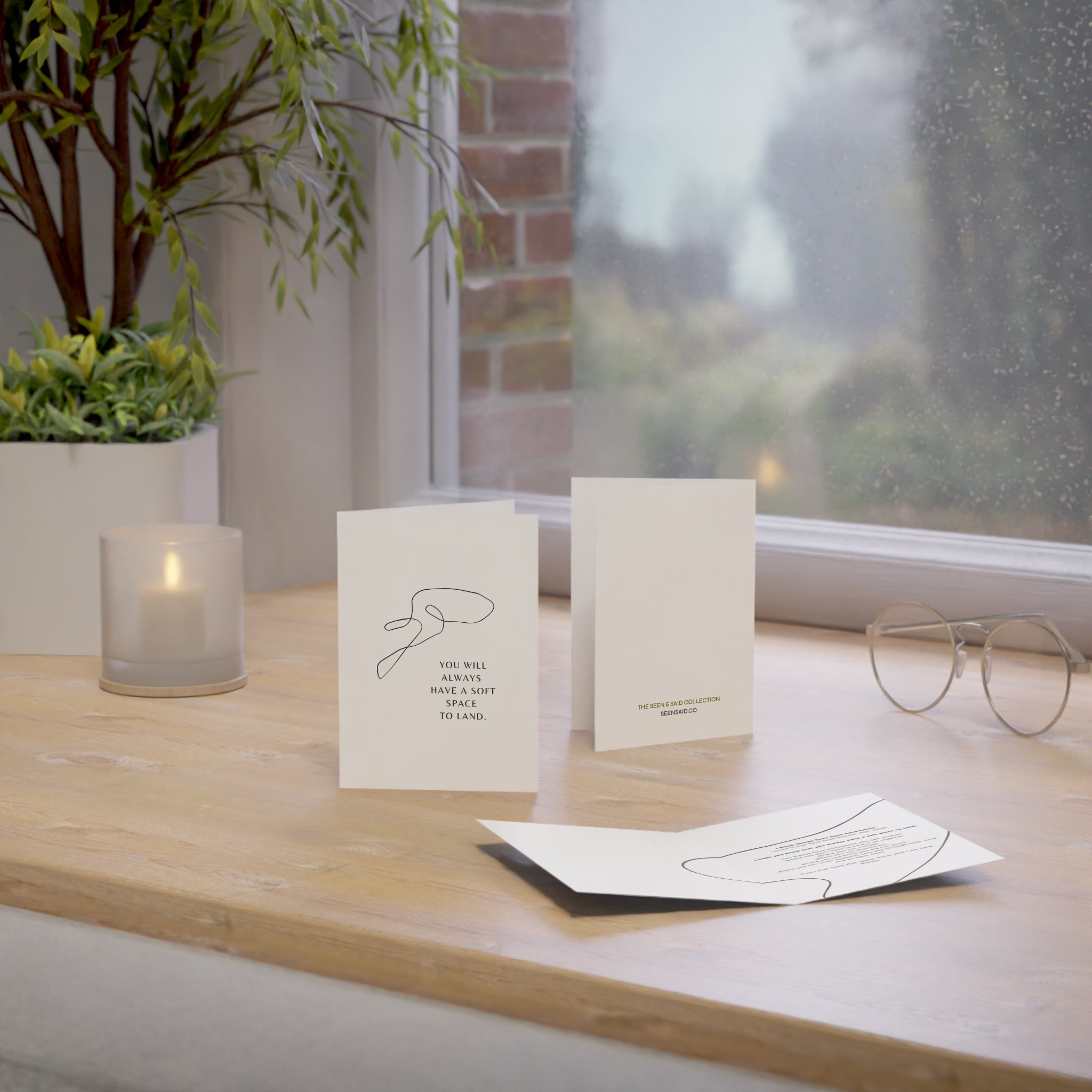 A Soft Place to Land | Greeting Cards (1, 10, 30, and 50pcs)