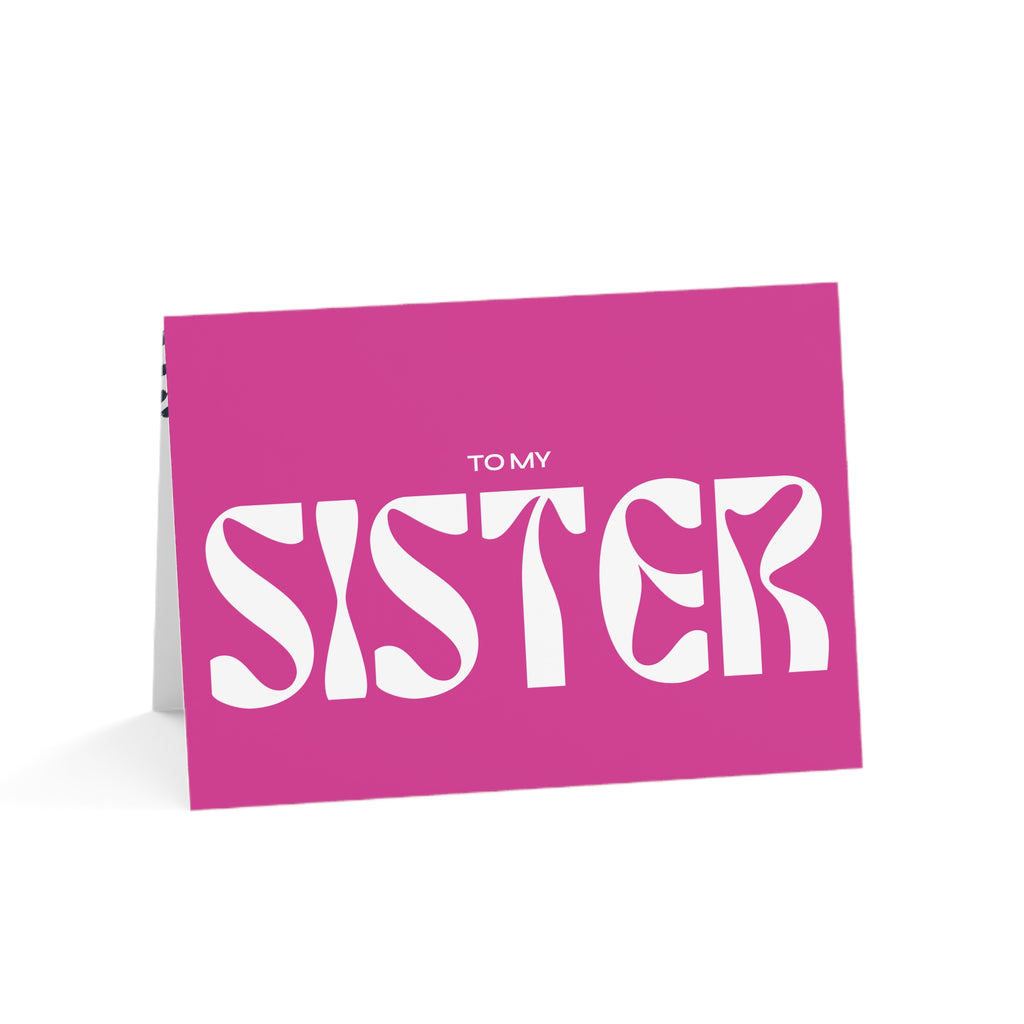 To My Sister (Pink)  | Greeting Cards (1, 10, 30, and 50pcs)