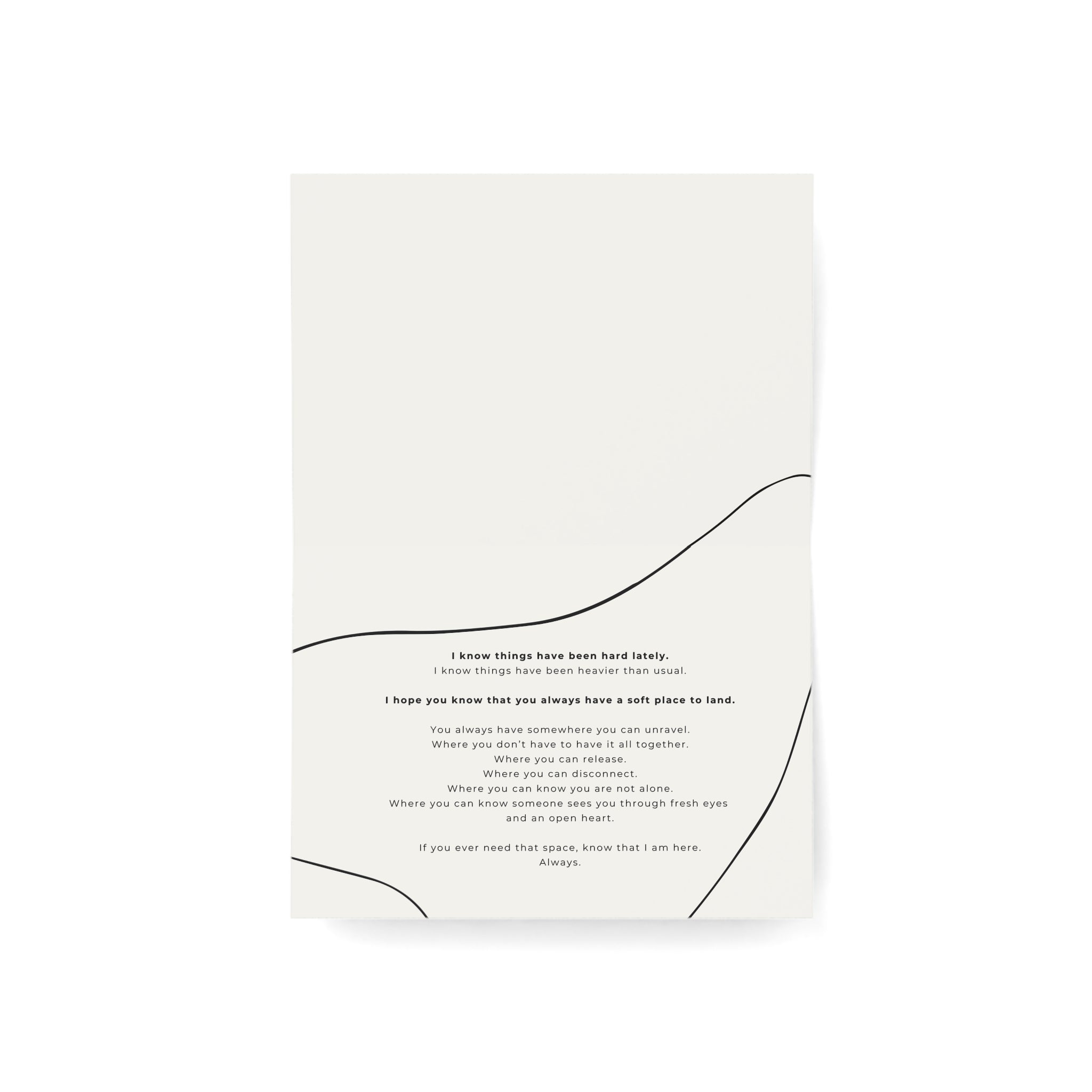 A Soft Place to Land | Greeting Cards (1, 10, 30, and 50pcs)