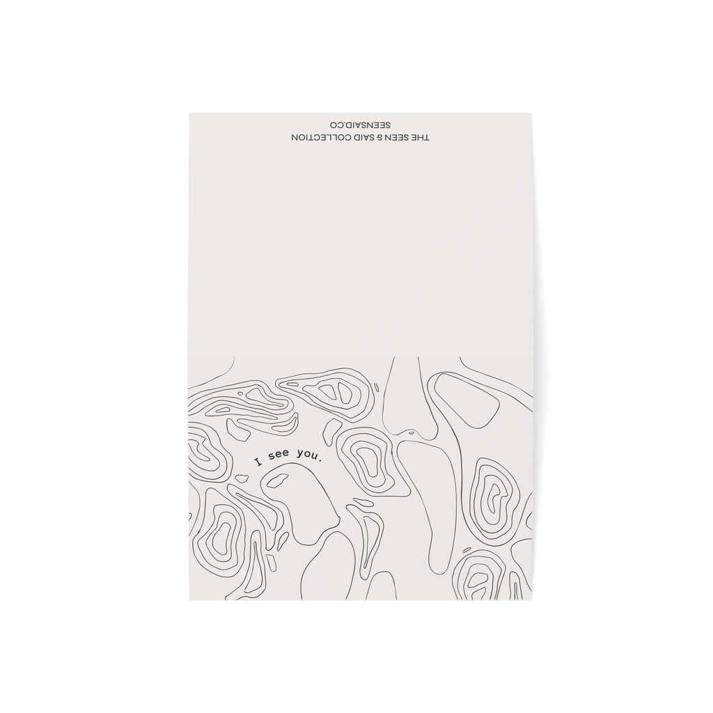 I See You, Care Card (Beige) | Greeting Cards (1, 10, 30, and 50pcs)